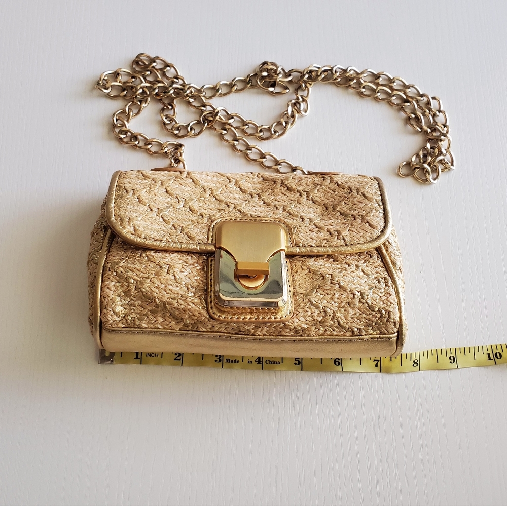 MARCIANO Gold Raffia Purse - Picture 10 of 17